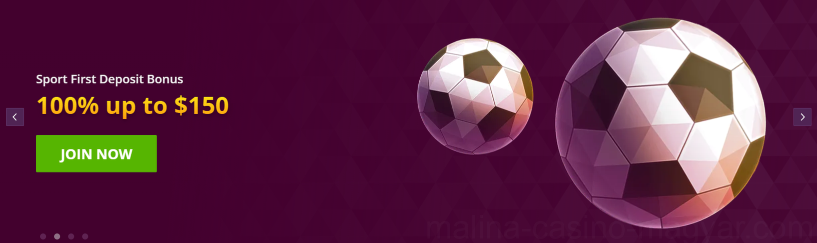 Malina Casino üdvözlő bónusz